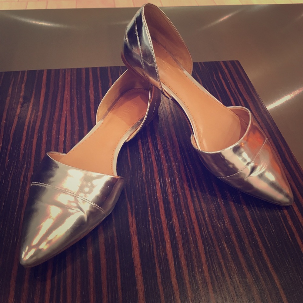 Silver J. Crew D’Orsay flats!